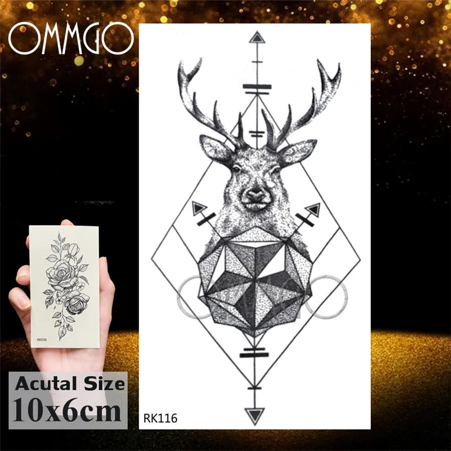 ORK116 OMMGO Tribal Dream Catcher перо Временные татуировки стикер красочные хны на заказ татуировки боди-арт руки водонепроницаемые фальшивые татуировки - Цвет: ORK116