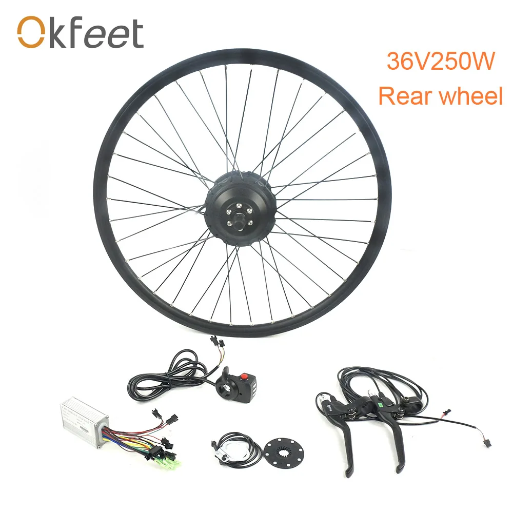 Okfeet 36 V 250 W 350 mxus hub моторное колесо для электровелосипеда комплект черный 26 &quot27 5 28
