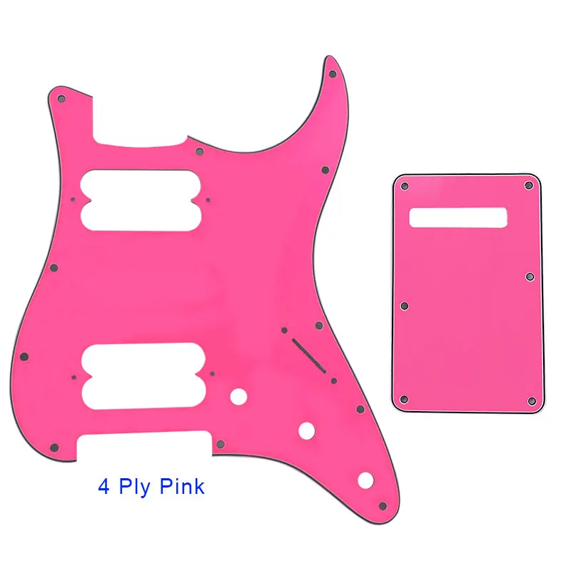 4 ply pink Pleroo гитарные части накладки с задней пластиной для fender стандартный и современный Stratocaster ST HH стиль Guitarra 17 винтов - Цвет: 4 ply pink