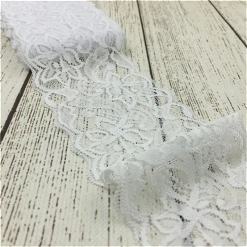 2Yards 8cm width 23colors Elastic Lace Fabric DIY Crafts Sewing Suppies Decoration Accessories For Garments Elastic Lace Trim