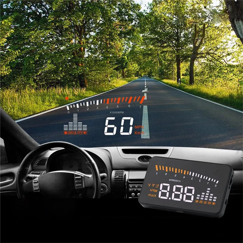 Автомобильный дисплей hud универсальный спидометр превышение скорости