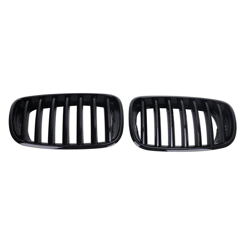 Wisengear 1 пара черный глянец передней почек гриль решетки для BMW E70 E71 X5 X6 2008 2009 2010 2012