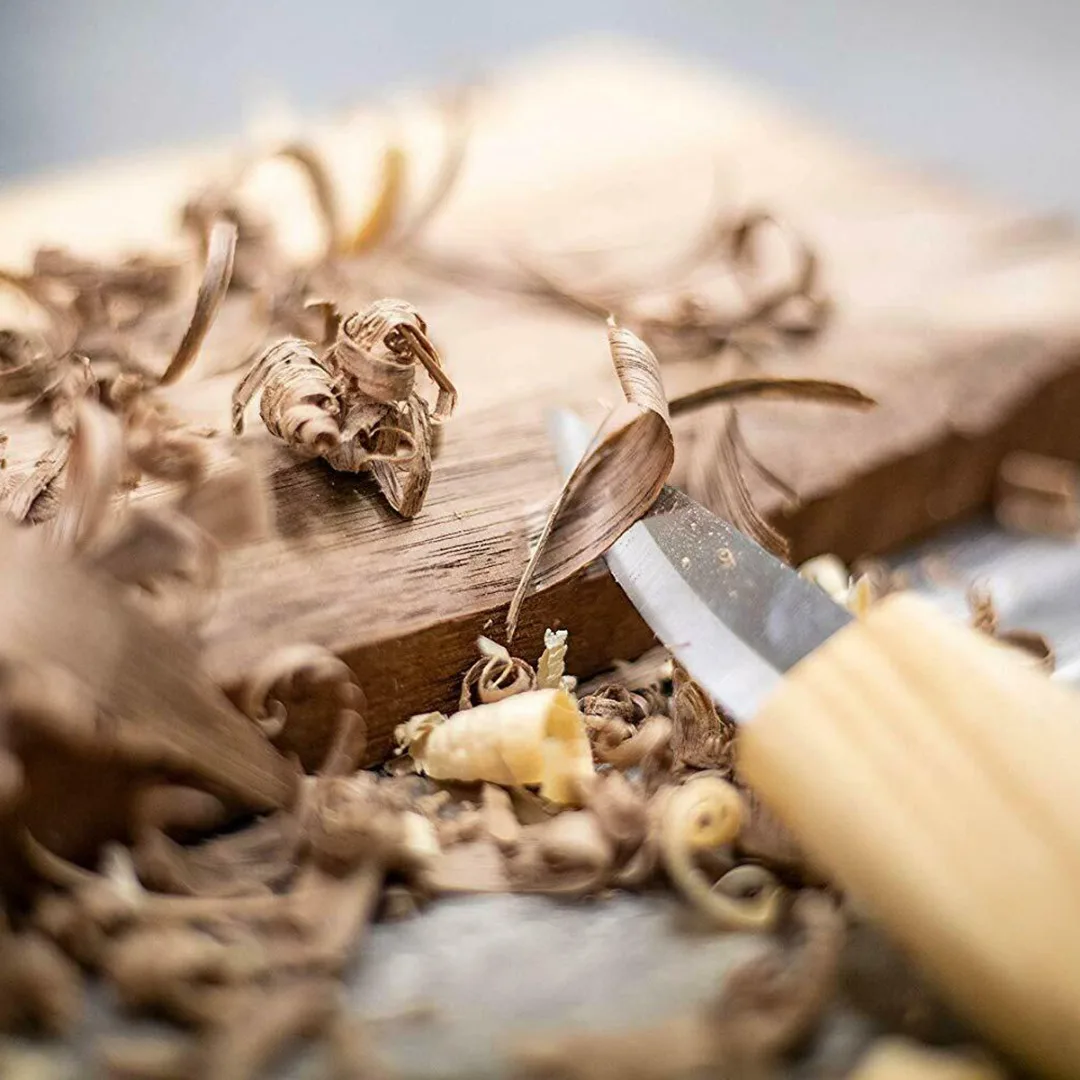 

5pc Woodworking Carving Knife Bending Straight Knife + Anti-cutting Gloves Wood Carving Tool Chisel Woodworking Hand Tools