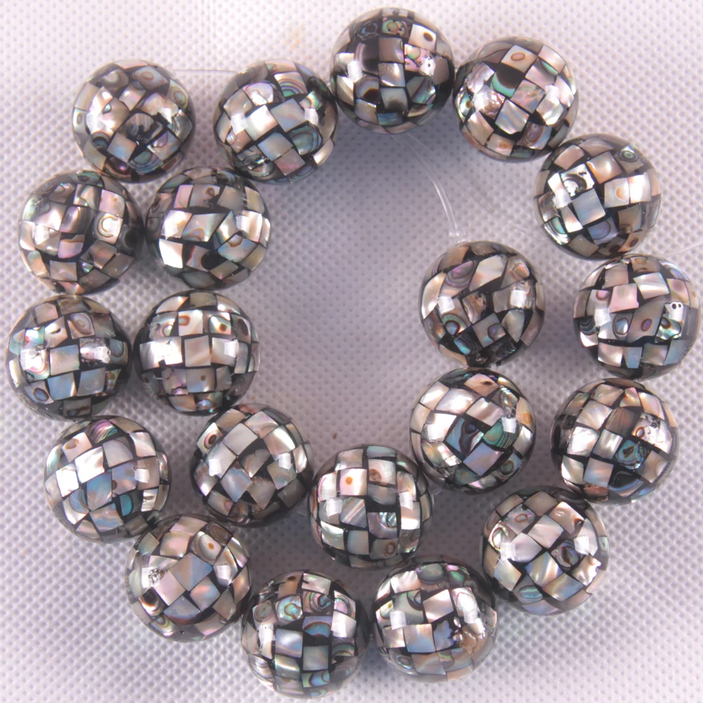 

Blue Natural 20MM New Zealand Abalone Shell Round Loose Beads Free Shipping String 15.8"O125