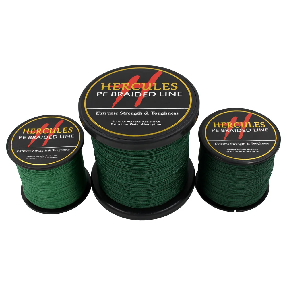Hercules полиэтиленовая плетеная рыболовная леска зеленая многонитевая для прочной