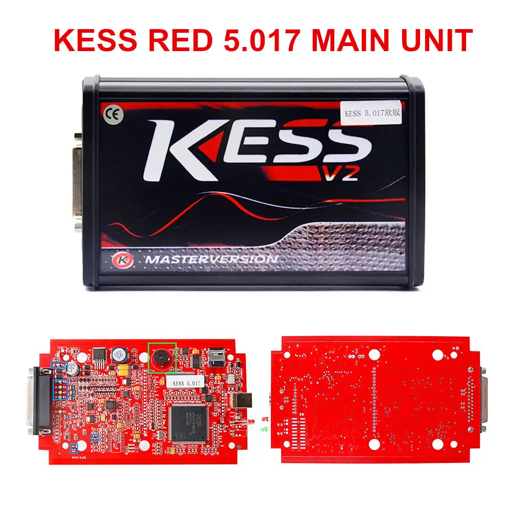 KESS Main Unit Новейший онлайн V2.47 EU красный Kess V5.017 OBD2 менеджер Тюнинг Комплект KTAG V7.020 4 светодиодный Kess V2 5,017 ECU программист неограниченный - Цвет: KESS Main Unit