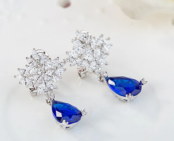 Женские серьги-капельки в стиле арт-деко с фианитами | Украшения и аксессуары