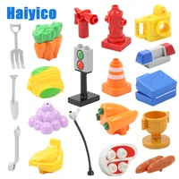 large building blocks basic toy compatible bricks big size multifunction accessories fruit food traffic cones mark children gift