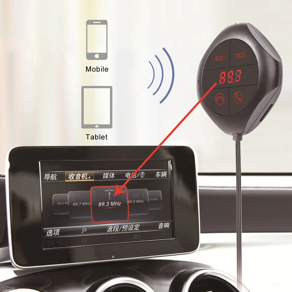 Автомобильный mp3-плеер FM-передатчик модулятор AUX-выход Bluetooth гарнитура для