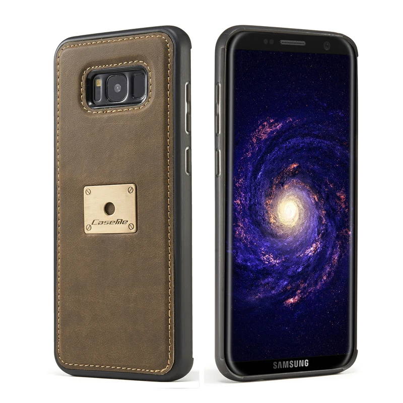 Coque For Samsung Galaxy S8 Plus Luxury Retro Leather Magnetic Car Holder Cover Back Phone case |