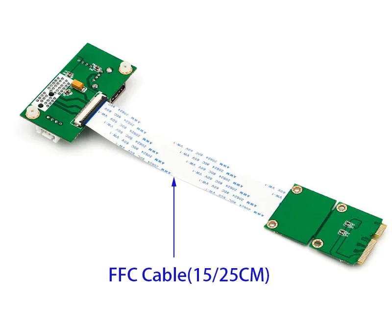 Mini pcie к pcie x1 usb2.0 в качестве тестового инструмента для расширения слота PCI Express от Mini pcie слота для карт с FFC кабелем поддержка x4/X8/16 слота
