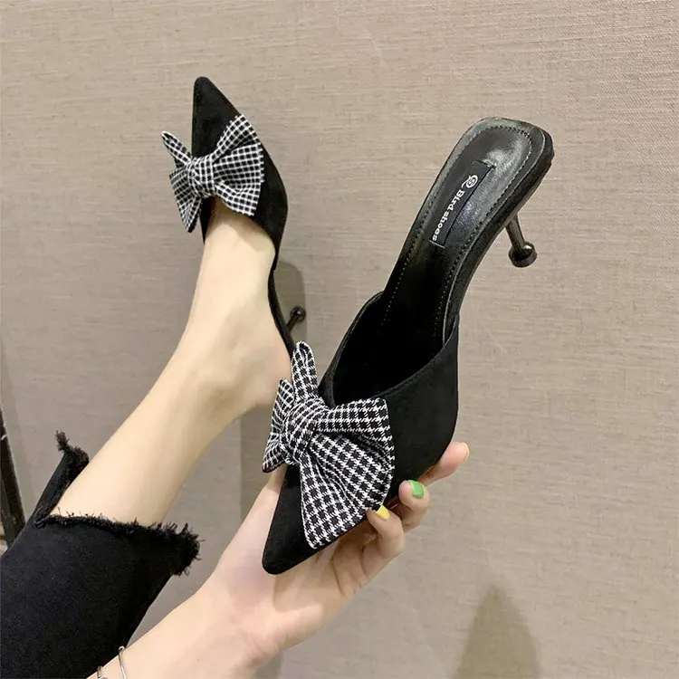 Летняя обувь в Корейском стиле Высококачественные замшевые туфли без задника с