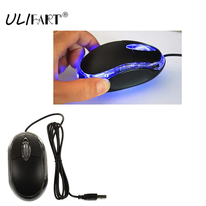 ULIFART USB LED оптическая мышь проводной ноутбук компьютер ПК мини мыши с колесом