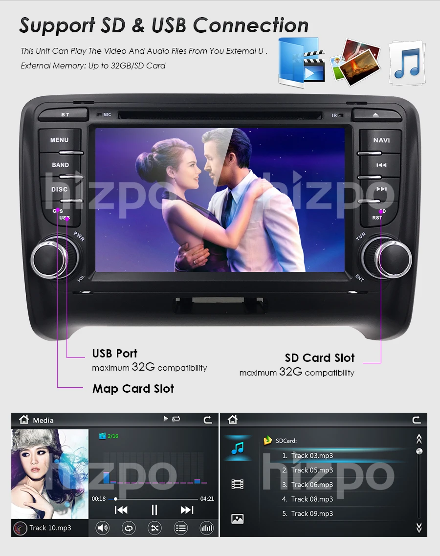 7 ''для AUDI TT MK2 автомобильный DVD gps стерео плеер головное устройство 2006- Bluetooth зеркальное соединение DAB+ TPMS DTV RDS FM CAM карта sd-карта памяти BT