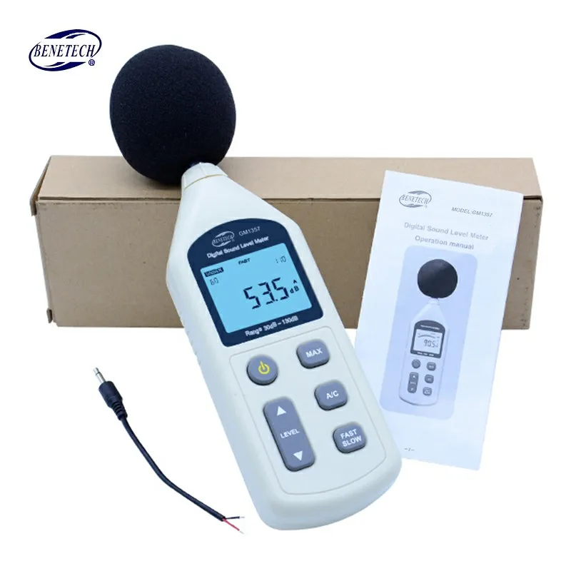 

BENETECH GM1357 Sound Level Meter Noise Neter 30-130dB High precision Handheld Noise Tester indoor With Digital LCD diaplay