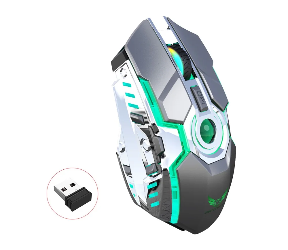 Zerodate T30 перезаряжаемая 2,4 ГГц Беспроводная мышь эргономичная RGB подсветка ноутбук мышь для ПК