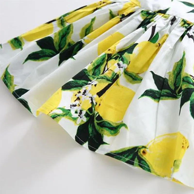 Dress For Girls Baby Clothes Toddler Girl Lemon Flower Bow Ball Prom | Детская одежда и обувь