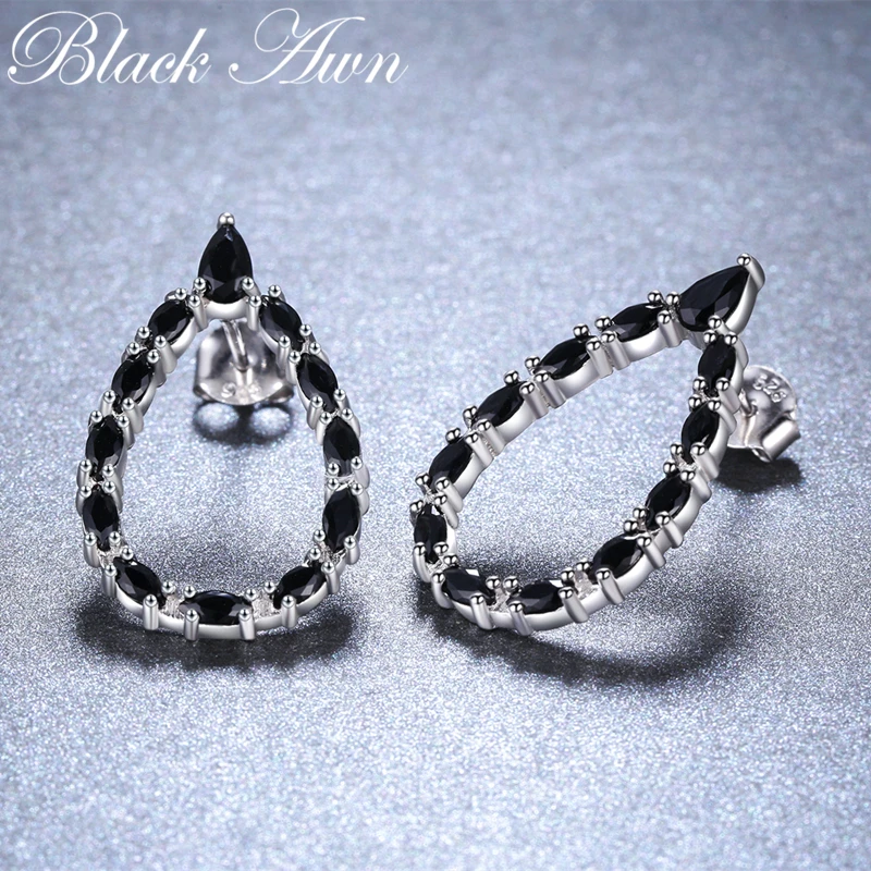 Женские серьги гвоздики из серебра 925 пробы с крупными каплями воды|stud earrings|earrings