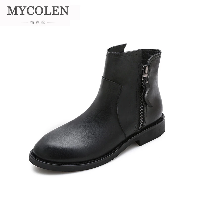 Женские ботинки Челси MYCOLEN теплые зимние из натуральной кожи короткие 2019 | Обувь