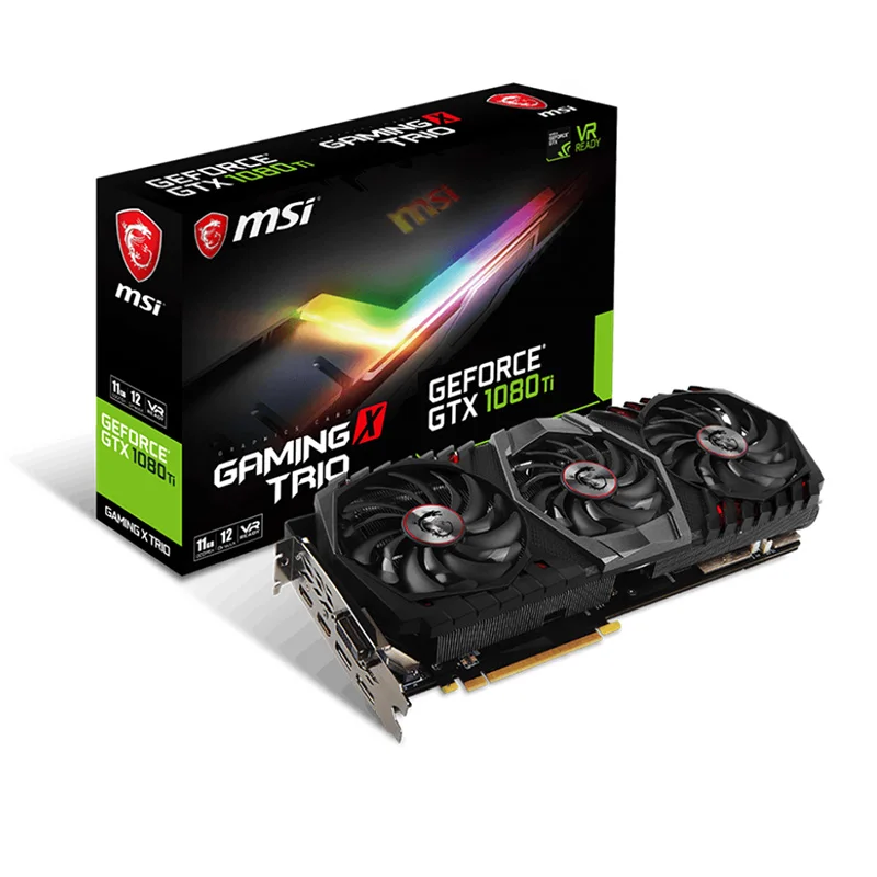Mining Farm msi GTX1080Ti GAMING X 11G Graphics card 384bit GDDR5X 2560*1440ISP Video Cards 3Fans Cooler For ETH/BattleGround/VR |
