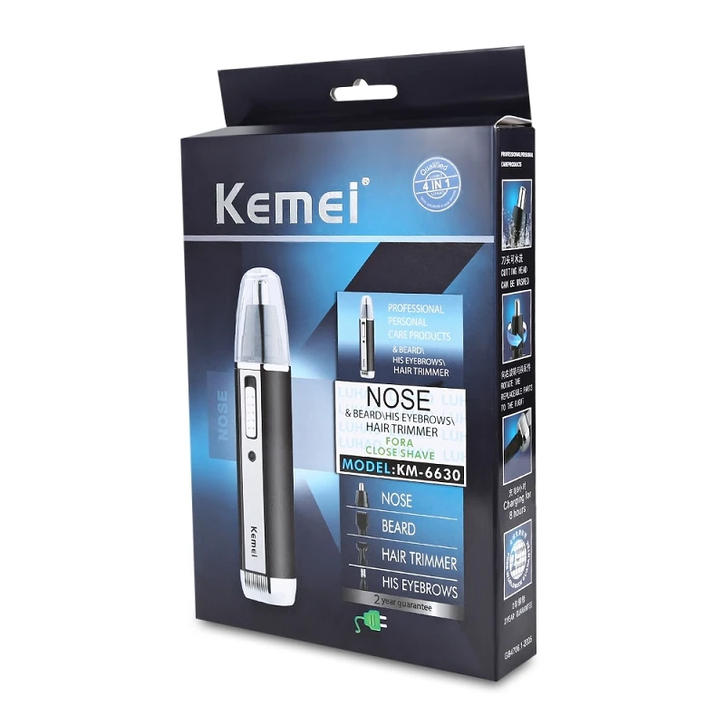 Kemei KM-6630 4 в 1 триммер для носа бороды бровей перезаряжаемый электрический мужчин