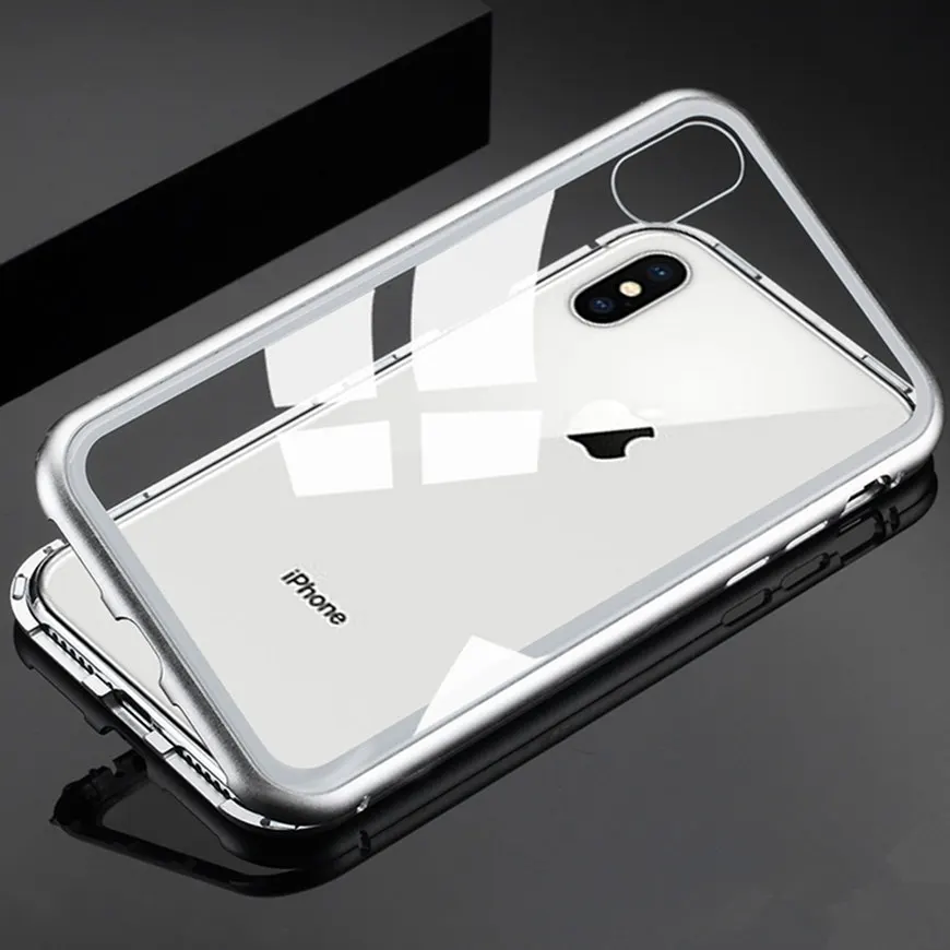 Роскошный 360 магнитный адсорбционный чехол для iPhone XR XS Max X закаленное стекло с магнитом чехол для iPhone 7 8 Plus 6 6s 6Plus чехол s