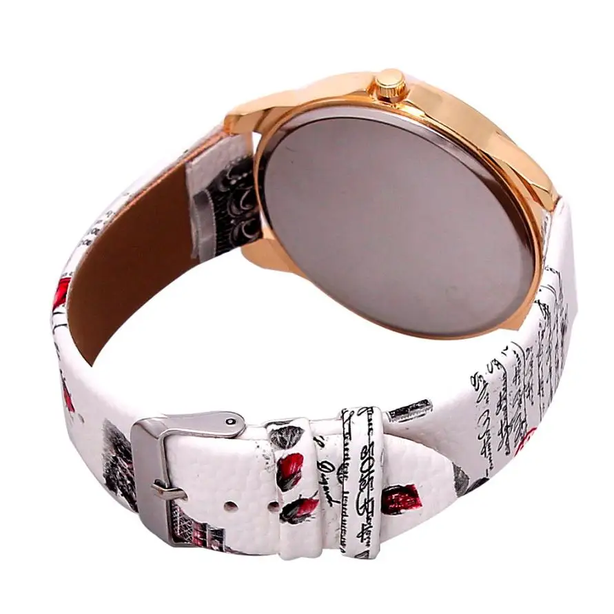 

Women's Fashion Tower PU Leather Strap Quartz Movement Watch Watch Alloy Stainless Steel Analog Round Watch #W