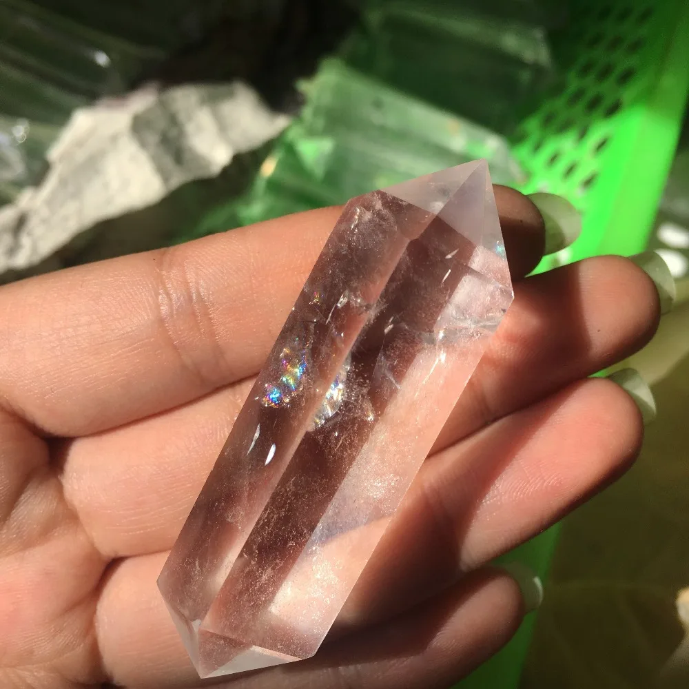 Natural clear quartz crystals double wand point healing stones for Spirit gifts
