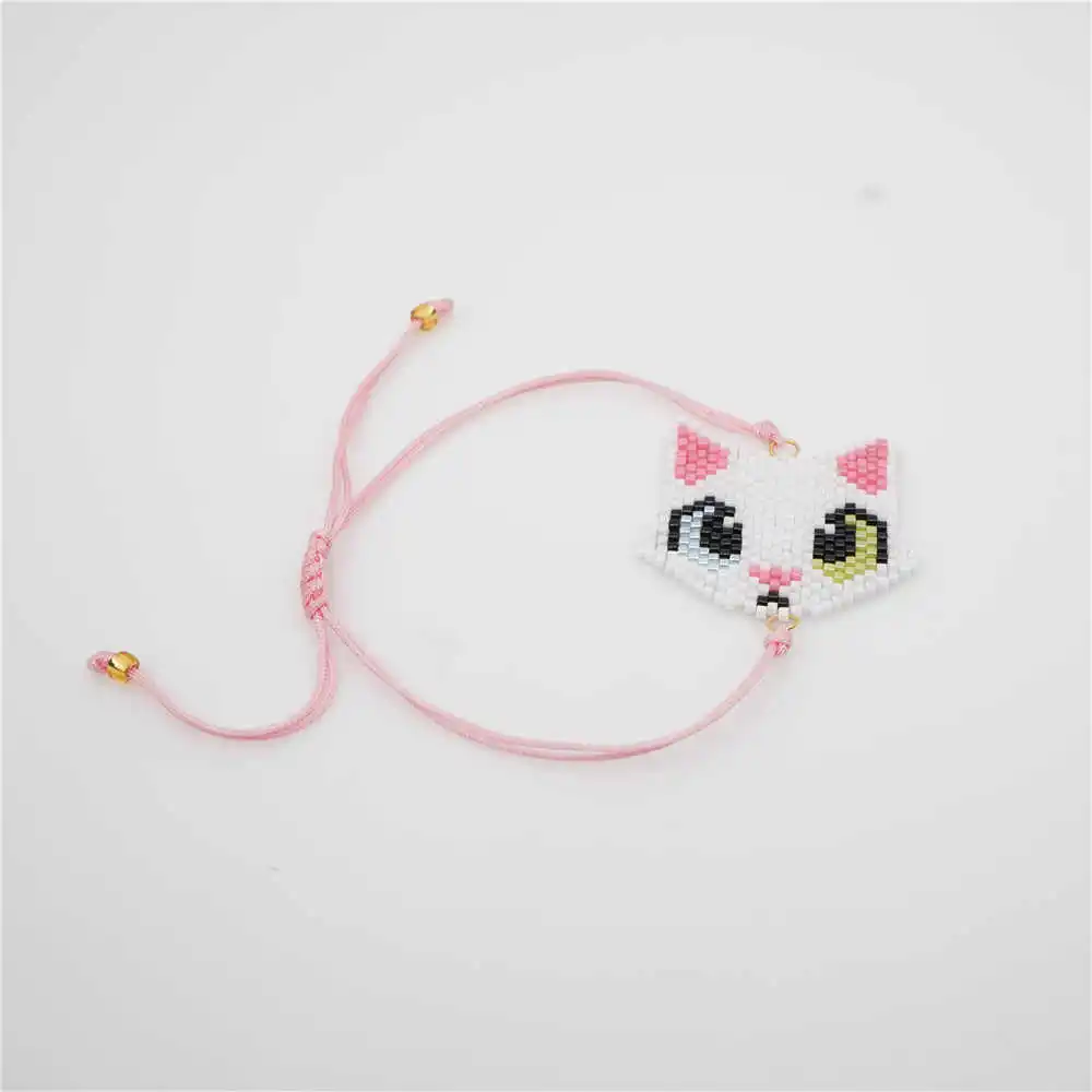 Shinus Pulseras Mujer Miyuki браслет женские розовые браслеты с лисами Bileklik животное ювелирные изделия Лето ручной работы шикарные детские подарки - Окраска металла: MI-B190278C