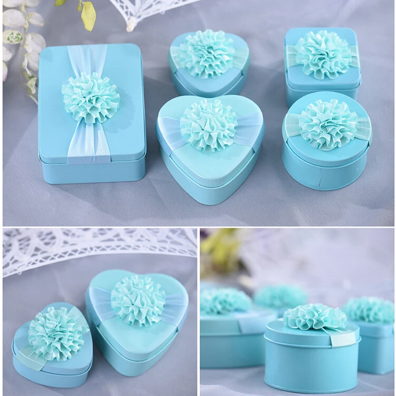 10 шт./лот жестяная коробка для свадебных конфет в форме
