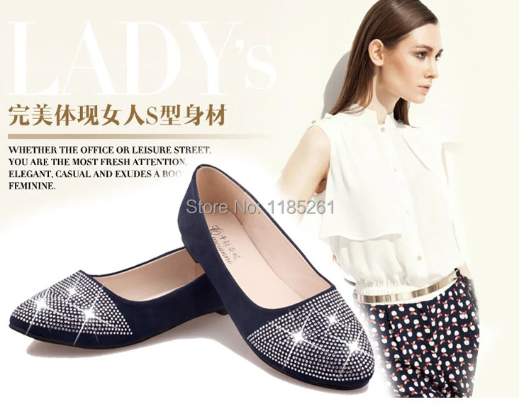 Free Shipping 2014 Women Shoes Rhinestone shoes Pointed flat with breathable side j702-35 | Обувь
