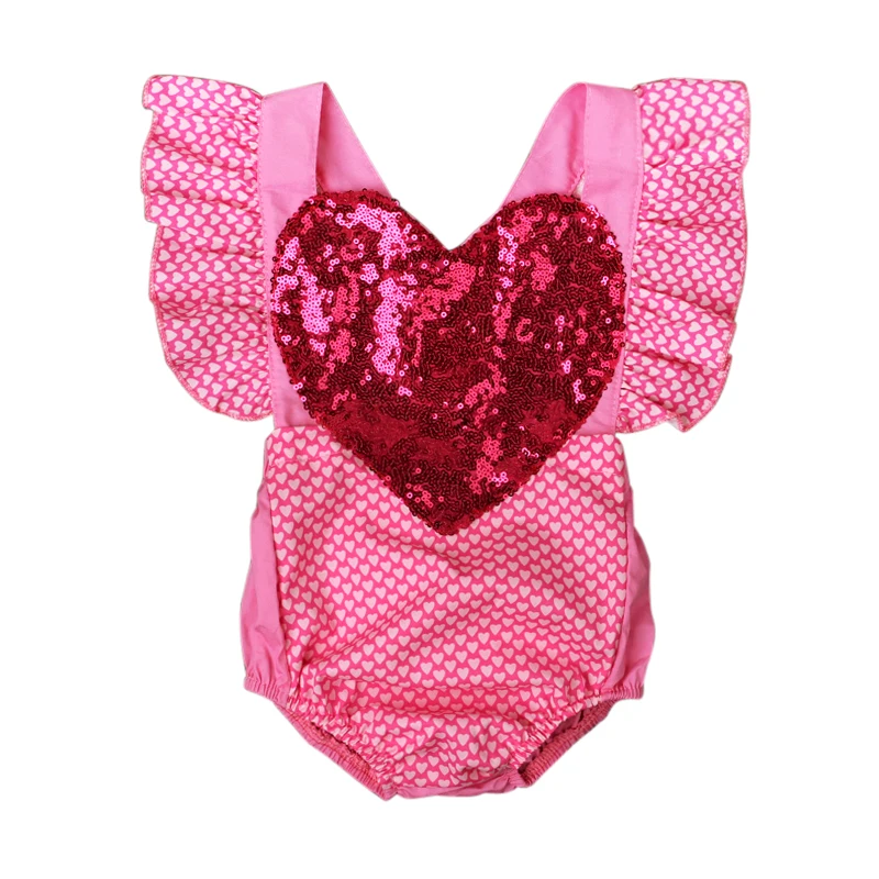 Love Heart Baby Rompers Girl Costumes Set Kids Jumpsuit Cotton Summer Sleeveless Bodysuit Photo Props Outfit Clothing Sets DS40 | Мать и