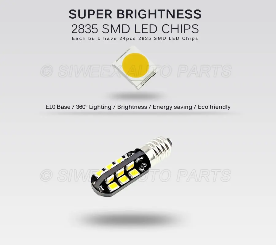 4 шт./лот E10 EY10 24 SMD 2835 Светодиодная лампа купольная постоянного тока 12 В белый