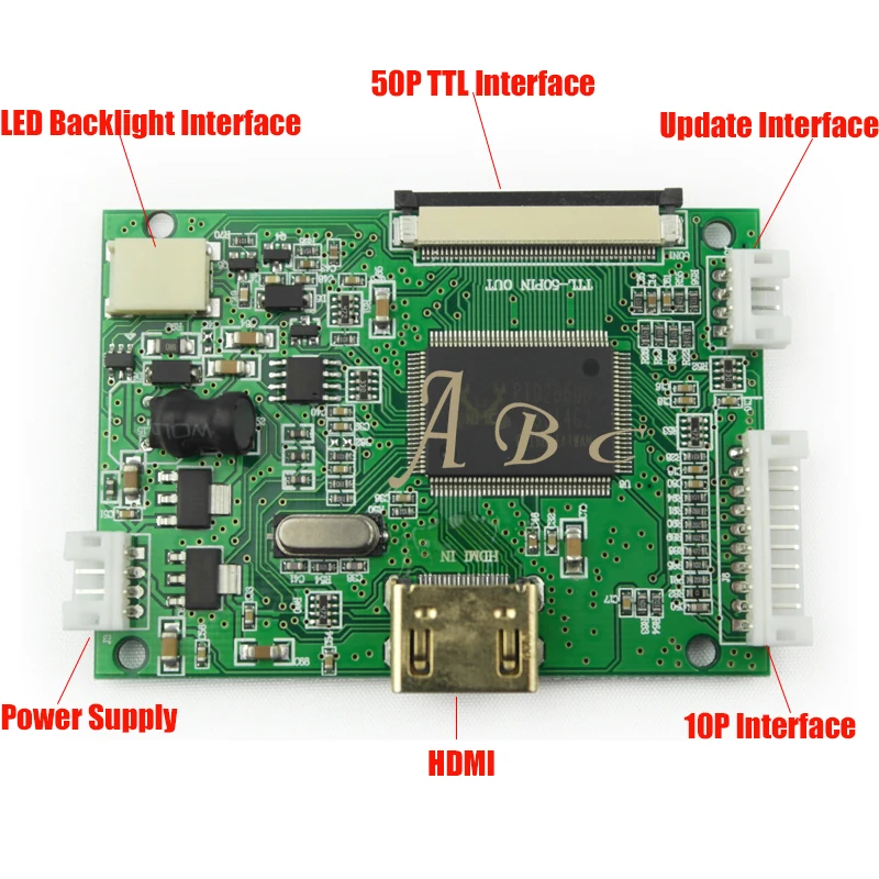 10 шт. HDMI до 50P 40P TTL плата контроллера + комплект дистанционного монитора для Raspberry PI