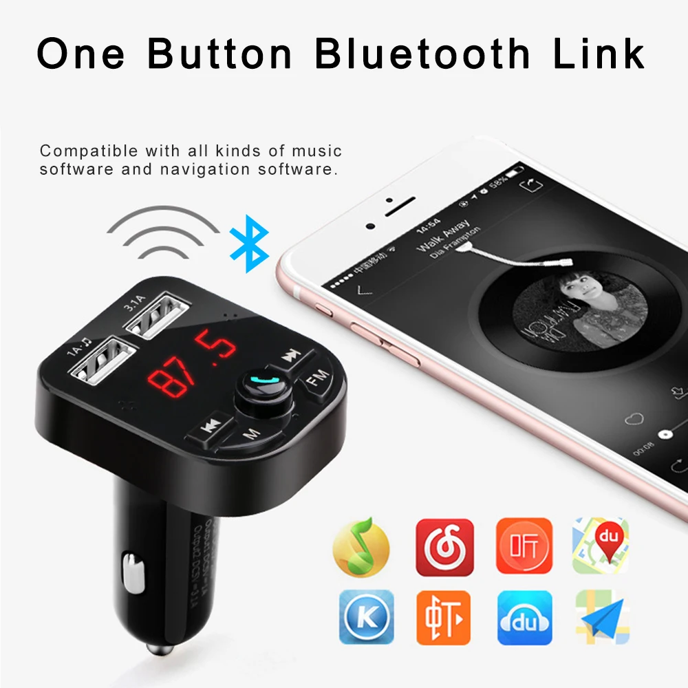 Автомобильный MP3 плеер беспроводной Bluetooth fm передатчик модулятор Handsfree