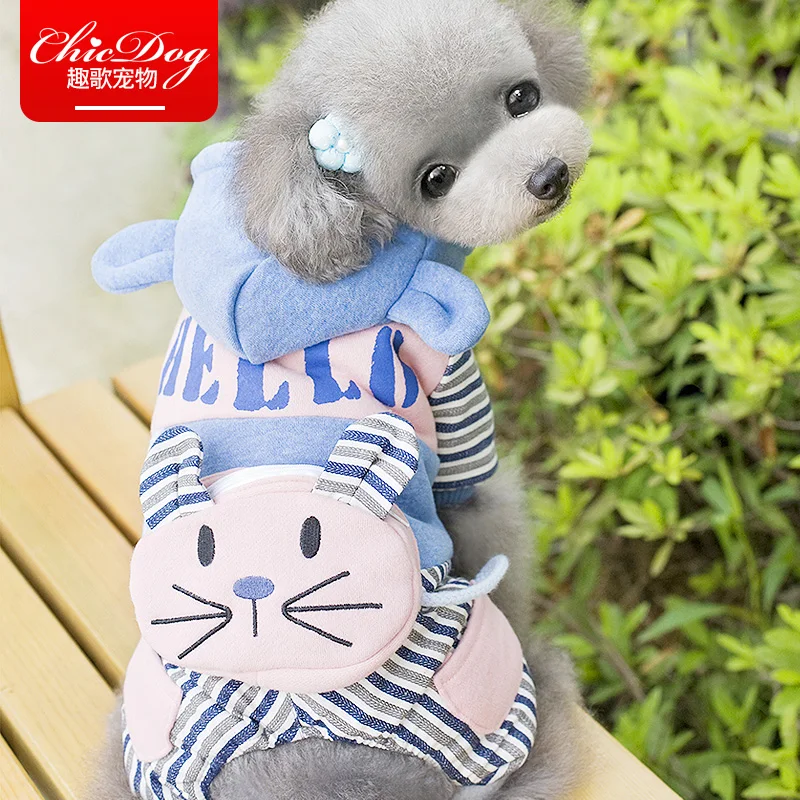 Новое поступление chicdog собака одежда хлопок печати мультфильм cat серии