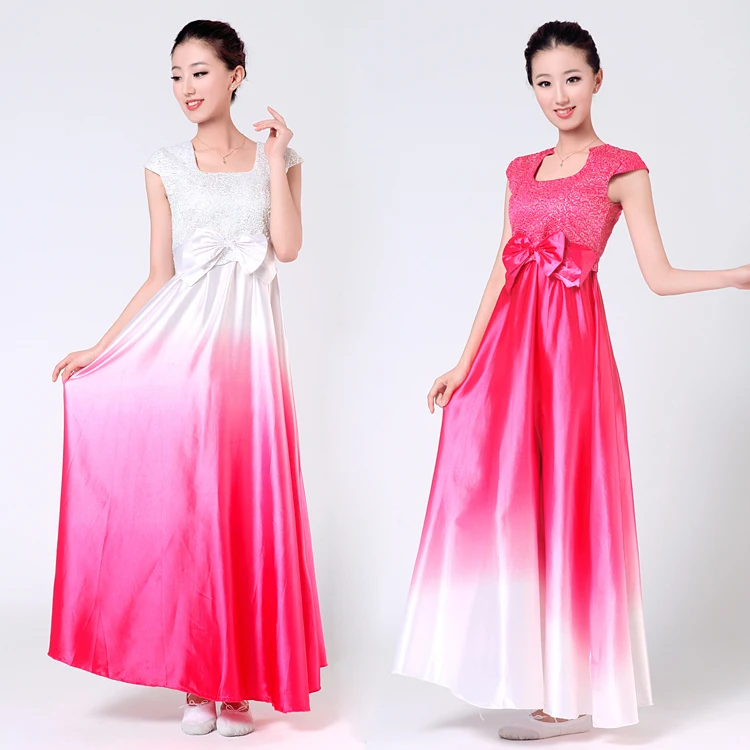 Платье для хора градиентного цвета модная одежда выступлений костюм дирижера