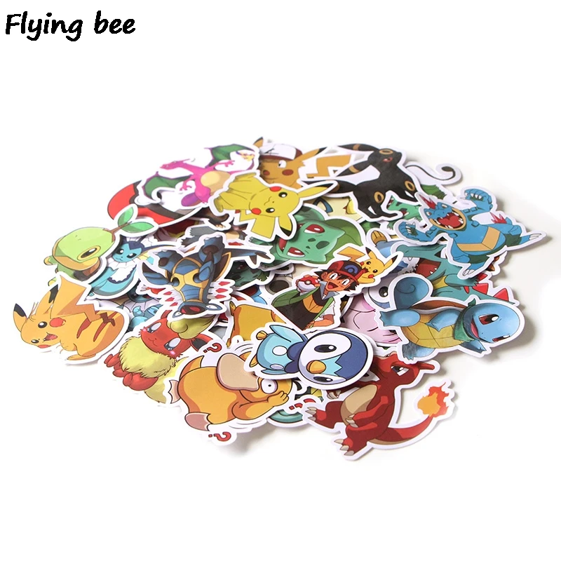 Flyingbee 37 шт. мультфильм Граффити стикер s для детей DIY багаж ноутбук автомобиля стикер велосипед водонепроницаемый стикер X0290