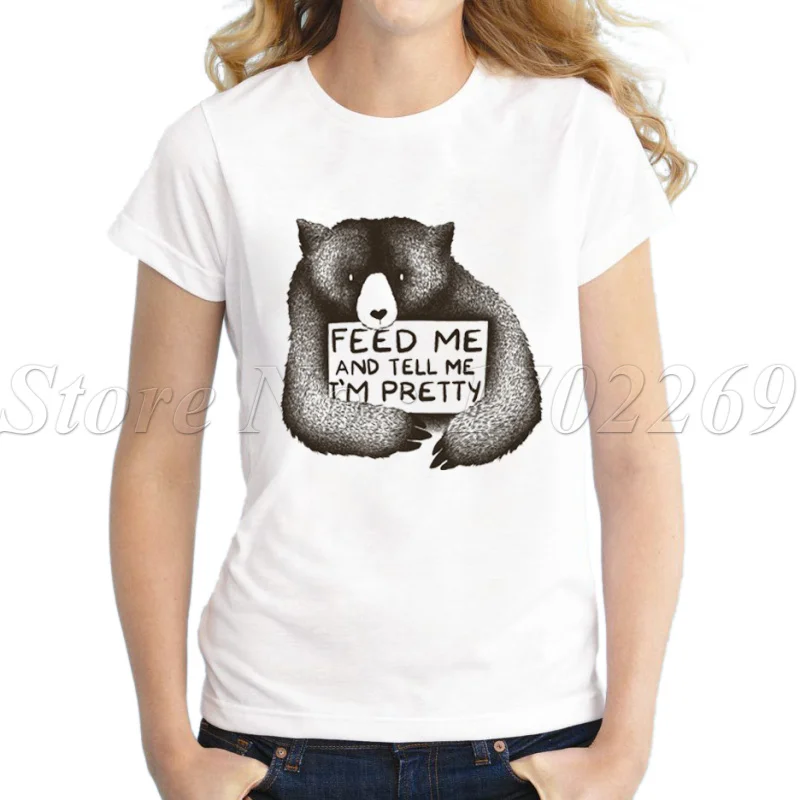 Новое поступление 2018 модная женская футболка с надписью Feed Me And Tell I'm Pretty женские