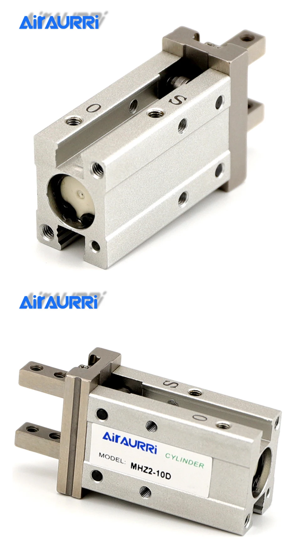 AIRAURRI MHZ2 10D Воздушный Захват двойного действия пневматический палец цилиндр SMC тип алюминиевые зажимы Bore10 MHZ2-10D покрытие