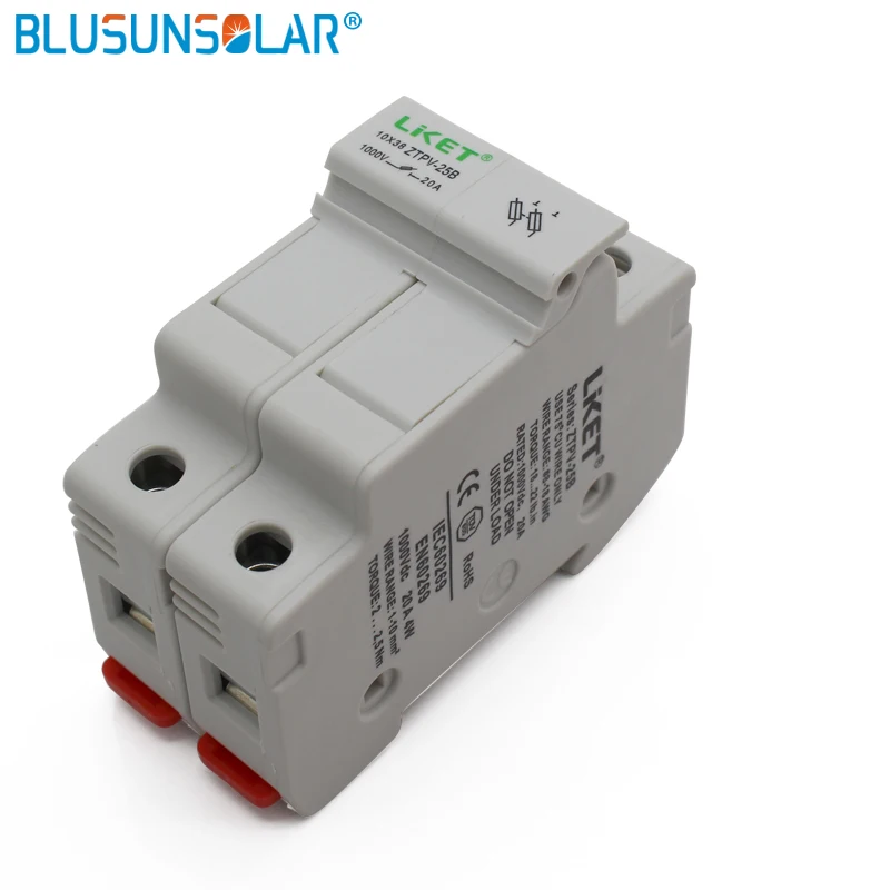 1 комплект 2P параллельный держатель предохранителя 1000V DC плавкий 10x38 gPV с
