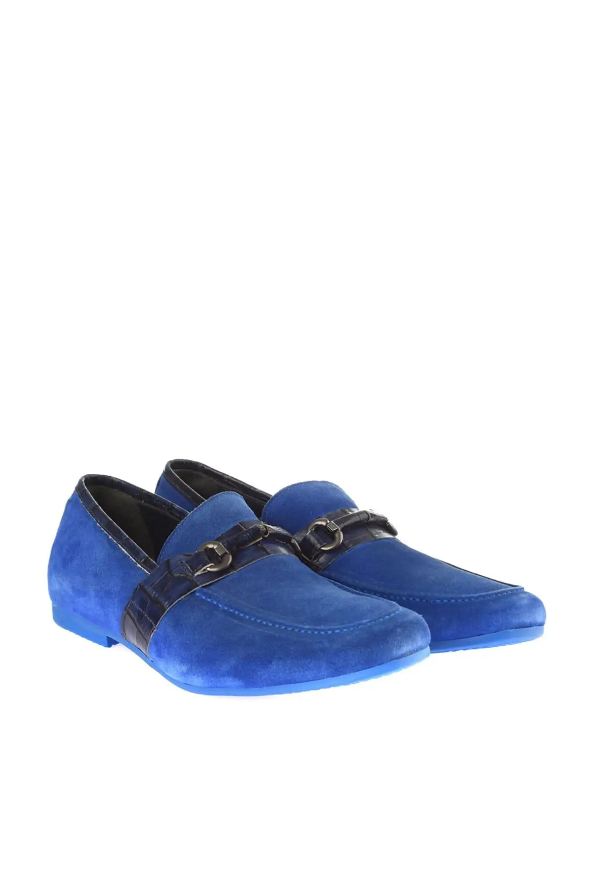 Темно-синие женские лоферы с жемчугом коллекция 120130003949 года | Обувь