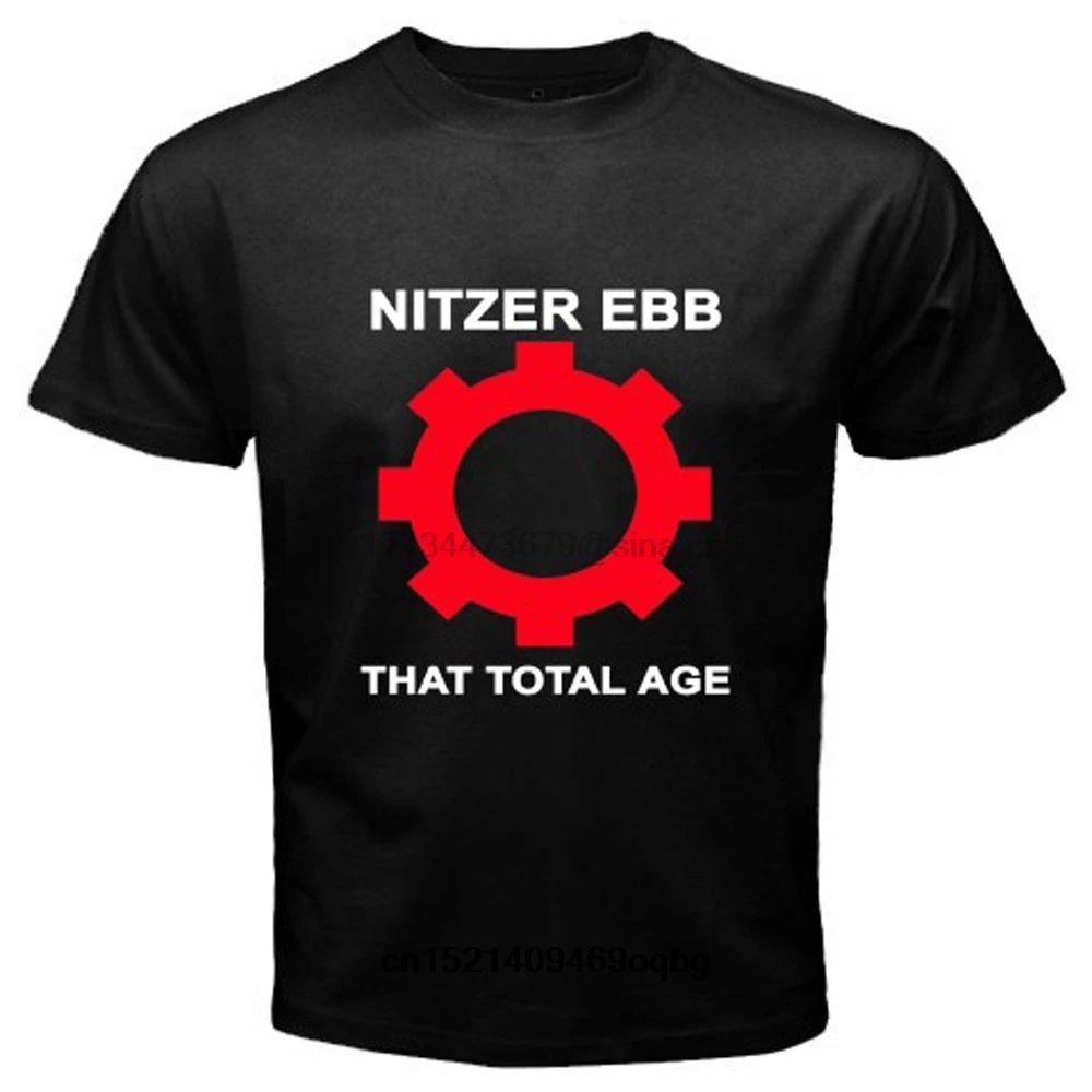 Футболка Nitzer Ebb черная хлопковая футболка с короткими рукавами размеров S M L XL 2XL