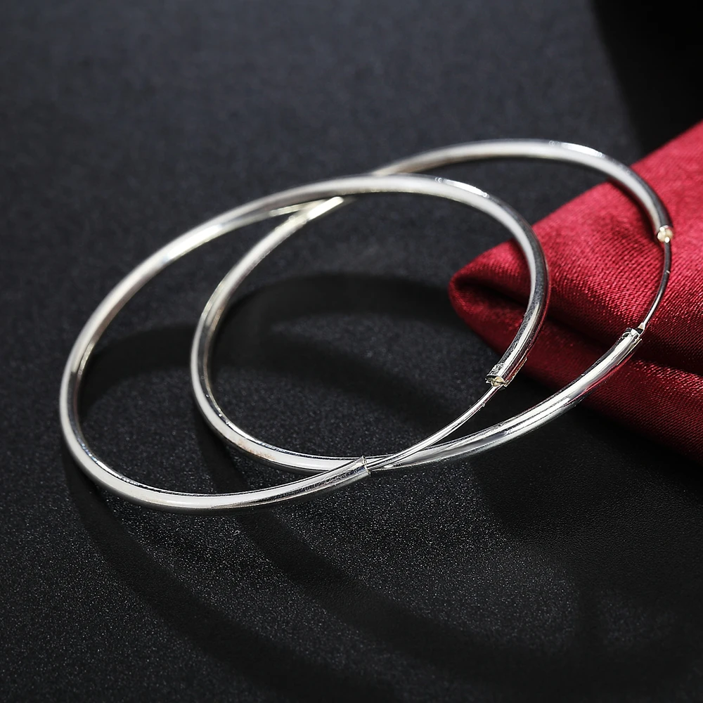Серебряные гладкие круглые серьги креативные минималистичные E042|earrings silver