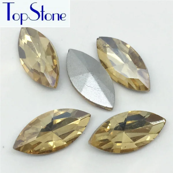 TopStone Наветт Стразы 5x10,6x12,7x15,9x18,17x32 мм все Цвета Pointback Стекло хрустальные камни для DIY одежды пошив одежды