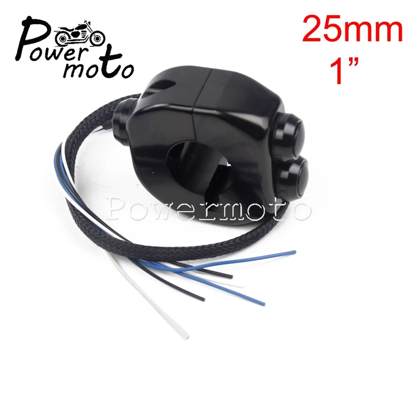 25mm black 12 цветов мотоцикл 22 мм 25 мм руль М-Переключатель кнопочный переключатель управления для Harley Кафе Racer Yamaha Bobber XS650 " 7/8" - Цвет: 25mm black