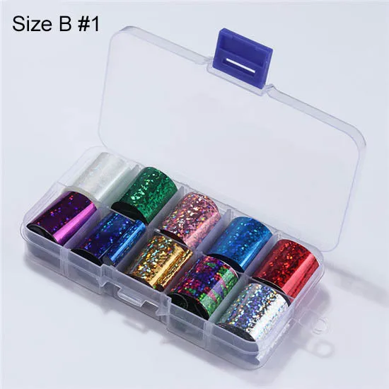 11 10 рулонов/набор 10 шт Голографическая фольга для ногтей набор прозрачный цветок AB Цвет переводная наклейка DecorationsMix Дизайн Маникюр - Цвет: 11