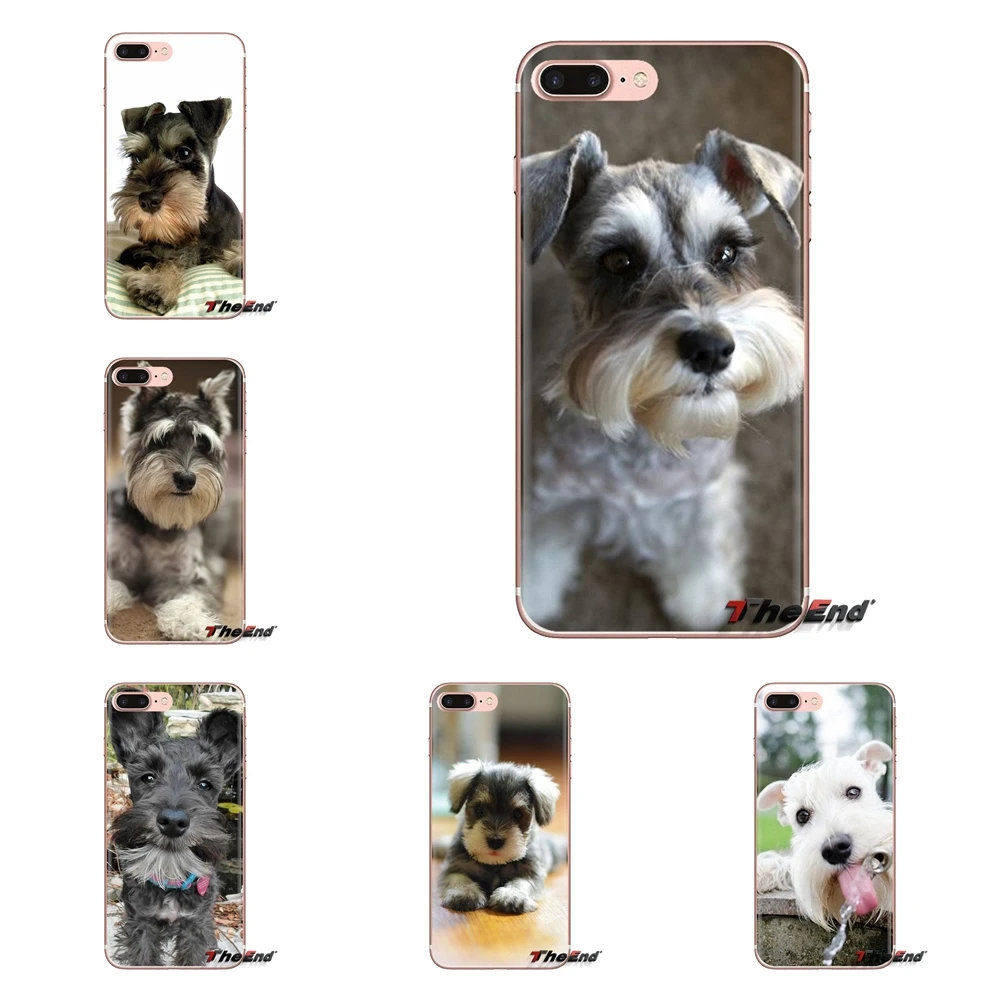 Чехол для Samsung Galaxy A3 A5 A7 A9 A8 Star A6 Plus 2018 2015 2016 2017, прозрачный, мягкий, с изображением щенка породы миниатюрный шнауцер