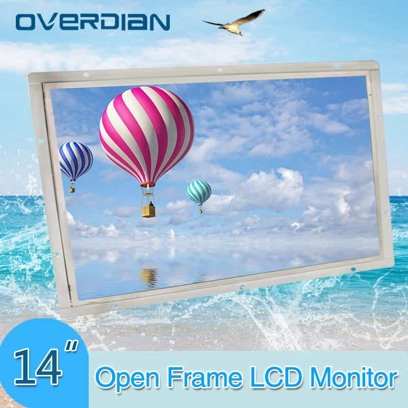 Дисплей 14 дюймов промышленный ЖК монитор без сенсорного экрана VGA/HDMI/BNC/AV
