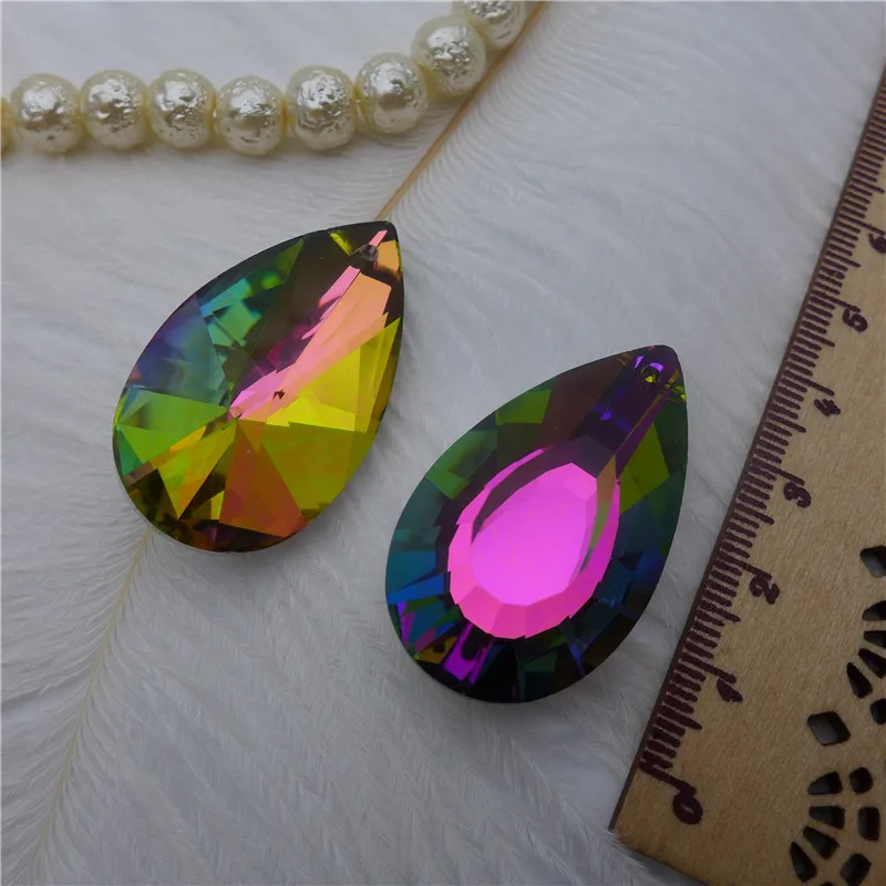 Металлическое покрытие/радужное стекло Подвеска Люстра капли хрустальная лампа